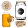 Szklany słój Lierde 900ml 82mm 8 szt. + wieczka "Miód z pasieki"
