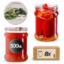 Słoiki na przetwory Kisko 500ml fi82mm 8szt + wieczko Ogórek