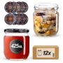 Słoiki na przetwory Salla 425ml fi82mm 12szt + wieczko Haftowanka