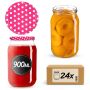 Słoiki na przetwory Simo 900ml 24szt 82mm + wieczka "Groszek różowy"