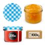 Słoiki na przetwory Tartu 235ml 100szt 82mm + wieczka "Niebieska krata"