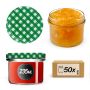 Słoiki na przetwory Tartu 235ml 50szt 82mm + wieczka "Zielona krata"