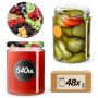 Słoiki na przetwory Maki 540ml 48szt 82mm + wieczka "Owoce"