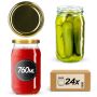 Słoiki na przetwory Niva 760ml 24szt 82mm + wieczka złote