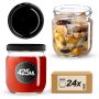 Słoiki na przetwory Salla 425ml 24szt 82mm + wieczka czarne