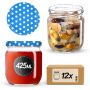 Słoiki na przetwory Salla 425ml fi82mm 12szt + wieczko Groszek niebieski