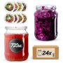 Słoiki na przetwory Jukka 720ml fi82mm 24szt + wieczko Garden wreath