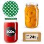 Słoiki na przetwory Simo 900ml 24szt 82mm + wieczka "Zielona Krata"