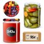 Słoiki na przetwory Maki 540ml 16szt 82mm + wieczka "Mix Owoców"