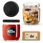 Słoiki na przetwory Salla 425ml fi82mm 6szt + wieczko Czarny mat