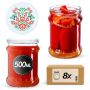 Słoiki na przetwory Kisko 500ml 8szt 82mm + wieczka "Folklor"