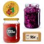 Słoiki na przetwory Jukka 720ml 16szt 82mm + wieczka "Miód"