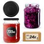 Słoiki na przetwory Jukka 720ml fi82mm 24szt + wieczko Czarny mat