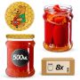Słoiki na przetwory Kisko 500ml 8szt 82mm + wieczka "Miód"