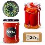 Słoiki na przetwory Kisko 500ml fi82mm 24szt + wieczko Ogórki czarne