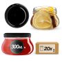 Słoiki na przetwory Raja 300ml 20szt 82mm + wieczka czarne