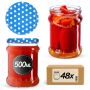 Słoiki na przetwory Kisko 500ml fi82mm 48szt + wieczko Groszek niebieski