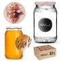 Szklany słój Lierde 900ml 82mm 48 szt. + wieczka "Pszczoła z plastrem"