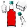 Szklana butelka na nalewkę Fala 200ml z zieloną zakrętką 1 szt.