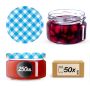 Słoiki na przetwory Denia 250ml 50szt 82mm + wieczko "Niebieska Krata"