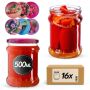 Słoiki na przetwory Kisko 500ml fi82mm 16szt + wieczko Jagodowy mix
