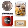 Słoiki na przetwory Salla 425ml fi82mm 12szt + wieczko Czarno złote