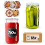 Słoiki na przetwory Niva 760ml fi82mm 16szt + wieczko Miodowy mix
