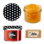 Słoiki na przetwory Tartu 235ml 20szt 82mm + wieczka "Groszek czarny"