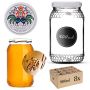 Szklany słój Lierde 900ml 82mm 8 szt. + wieczka "Folklor z kogutem"