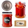 Słoiki na przetwory Kisko 500ml fi82mm 16szt + wieczko Czarno złote