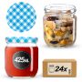 Słoiki na przetwory Salla 425ml 24szt 82mm + wieczka "Niebieska Krata"