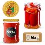 Słoiki na przetwory Kisko 500ml 16szt 82mm + wieczka "Miód"