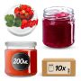 Słoiki na przetwory Lerma 200ml 10szt 66mm + wieczka "Truskawki"
