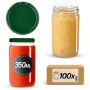Słoiki na przetwory Gera 350ml fi66mm 100szt + zielone wieczka