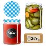 Słoiki na przetwory Maki 540ml 24szt 82mm + wieczka "Niebieska Krata"