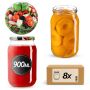 Słoiki na przetwory Simo 900ml 8szt 82mm + wieczka "Mix Warzyw"