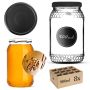 Szklany słój Lierde 900ml 82mm 8 szt. + wieczka "Czarny mat"