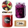 Słoiki na przetwory Jukka 720ml 24szt 82mm + wieczka "Owoce"