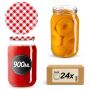 Słoiki na przetwory Simo 900ml 24szt 82mm + wieczka "Czerwona Krata"
