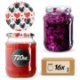 Słoiki na przetwory Jukka 720ml fi82mm 16szt + wieczko Serca
