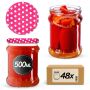 Słoiki na przetwory Kisko 500ml 48szt 82mm + wieczka "Groszek różowy"