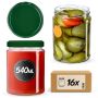 Słoiki na przetwory Maki 540ml 16szt 82mm + wieczka zielone