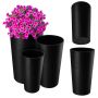 Donice na kwiaty Latina z wkładem czarny 19cm+25cm+30cm