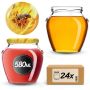Słoiki na przetwory Sassa 580ml 24szt 82mm + wieczka "Pszczoła"