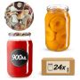 Słoiki na przetwory Simo 900ml 24szt 82mm + wieczka "Grzyby"