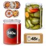Słoiki na przetwory Maki 540ml fi82mm 48szt + wieczko Miodowy mix