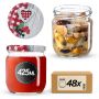 Słoiki na przetwory Salla 425ml fi82mm 48szt + wieczko Krata z serduszkiem