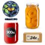 Słoiki na przetwory Simo 900ml 24szt 82mm + wieczka "Śliwki"