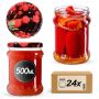 Słoiki na przetwory Kisko 500ml 24szt 82mm + wieczka "Owoce leśne"