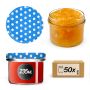 Słoiki na przetwory Tartu 235ml fi82mm 50szt + wieczko Groszek niebieski
